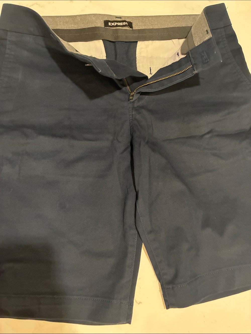Express Men’s Dark Blue Chino Shorts